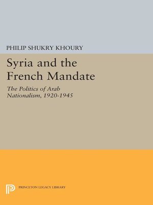 cover image of Syria and the French Mandate